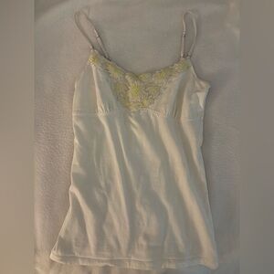 y2k lace trimmed cami babydoll tank top